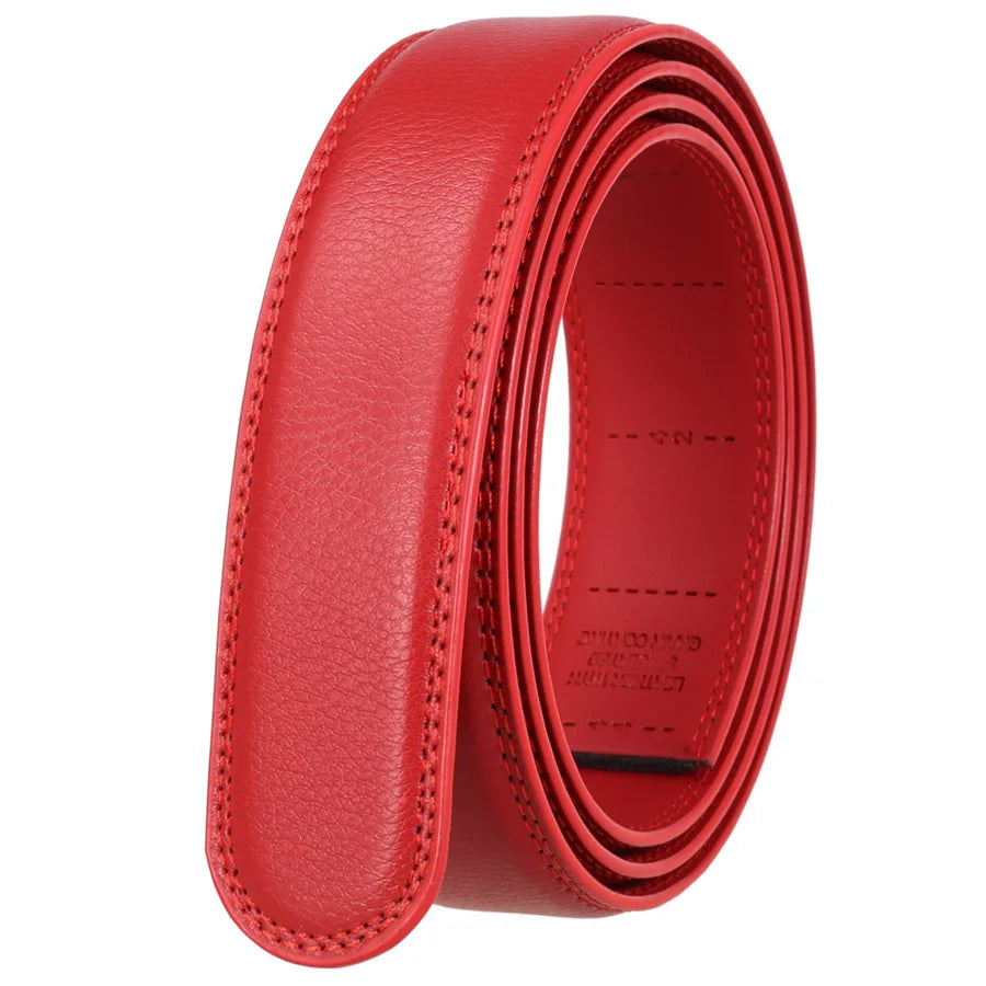 Hommes couleur rouge 3.5 cm largeur bracelet en cuir de vache haute qualité boucle automatique ceintures pour hommes marque de luxe concepteur ceintures homme B995