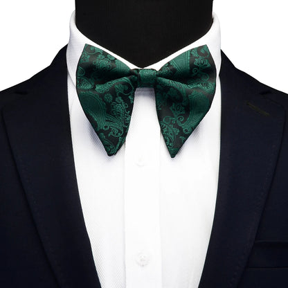 GUSLESON Paisley grand noeud papillon hommes bleu rouge jaune noeud papillon poche carré boutons de manchette ensemble avec boîte-cadeau soie mariage cravate pour homme