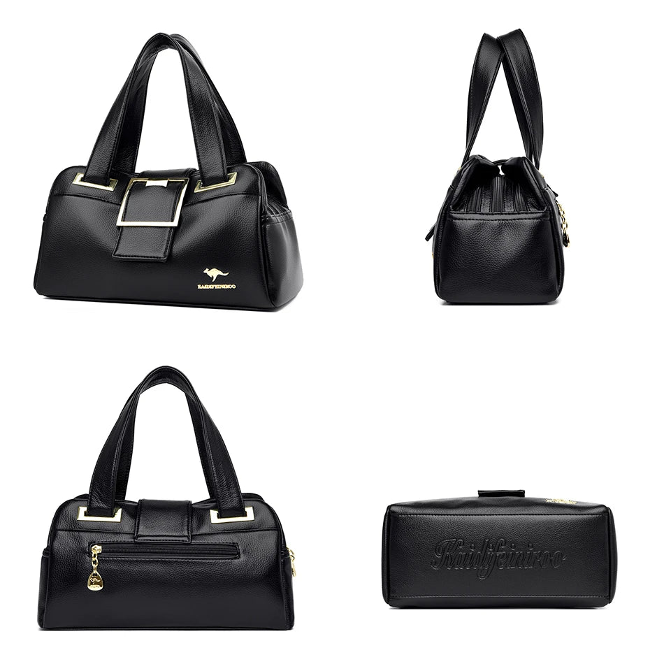 Sacs à main en cuir multicouches pour femmes, sac à poignée supérieure, sacs à main de qualité, designer de luxe féminin, grande capacité, Boston Ladies Sac A Main