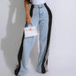 Vintage Fashion Design Comfortable Loose Straight Leg Jeans Pockets Everyday Commuter Casual Patchwork New Style Temperament
