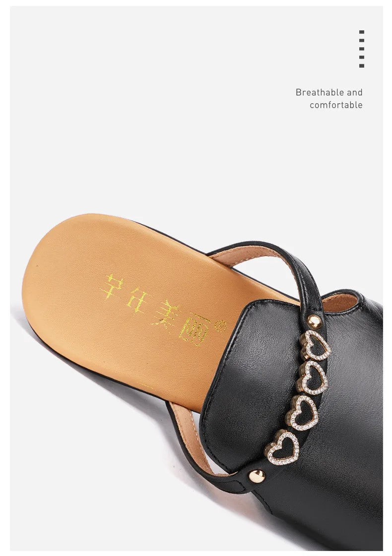 Chaussures à talons hauts de 10cm pour femmes, chaussures à plateforme, pantoufles d'été à semelle épaisse en cuir avec cœur épais, pour bureau et mariage, 2025