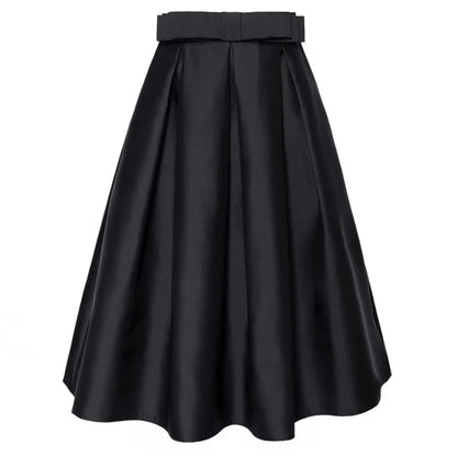 Summer Elegant High Waist Solid A-line Maxi Skirt Fashion Women Party Long Skirts Casual Jupe OL Work Satin Faldas Saia