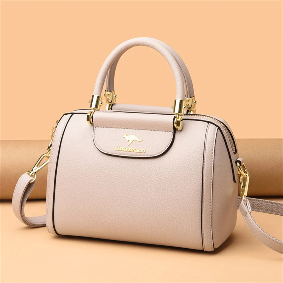 Granded marque en cuir de vachette Sac à main sac à main femmes décontracté bandoulière sacs à bandoulière de luxe dames fourre-tout Boston Sac 2024