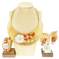Zhuerrui Two Tone Italian Gold Jewelry Sets Necklace Bracelet Earrings Ring Bridal Western Heavy Wedding Fine Jewelry Set H00497