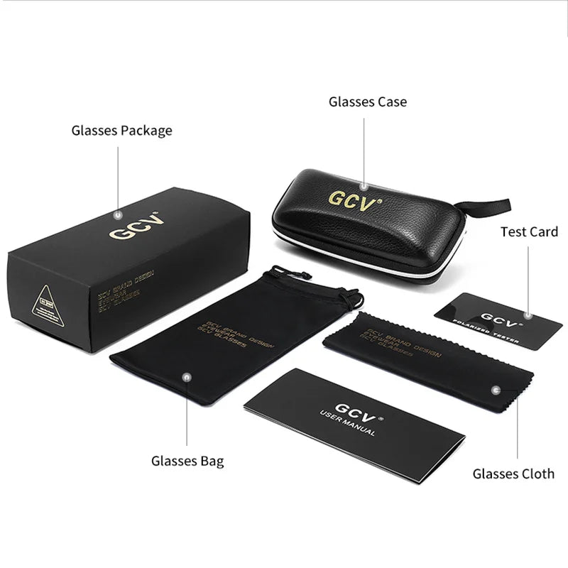 GCV lunettes De Soleil polarisées pour femmes lentille dégradée lunettes De Soleil rondes carrées marque De luxe Oculos Lunette De Soleil Femme