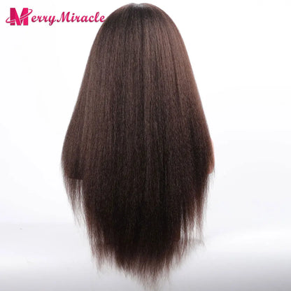 Perruques synthétiques lisses et crépues pour femmes noires, mélange de mèches noires, brunes, blondes, gingembre, rouges et blanches