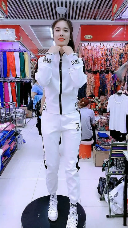 Manteau slim décontracté pour femme, pull à manches longues, pantalon, ensemble deux pièces, mode coréenne, imbibé de sport, automne, hiver, nouveau, 2025