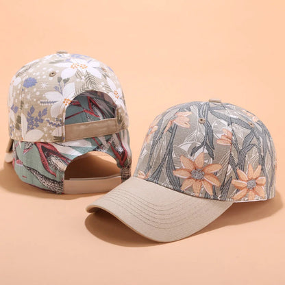 Casquette de Baseball pour femmes, imprimé floral, réglable, à rabat, mode d'été, pare-soleil d'extérieur, Bonnet pour dames, gorras