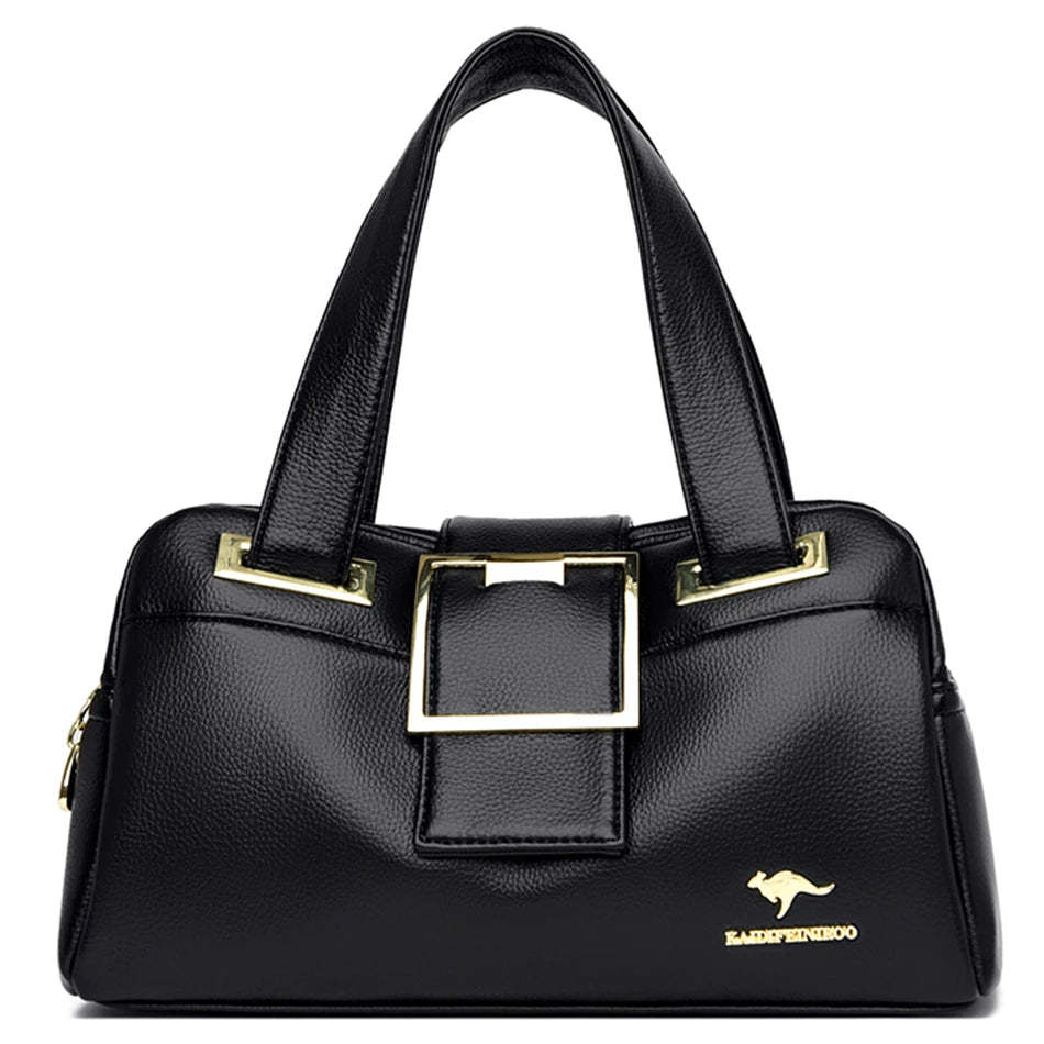 Sacs à main en cuir multicouches pour femmes, sac à poignée supérieure, sacs à main de qualité, designer de luxe féminin, grande capacité, Boston Ladies Sac A Main