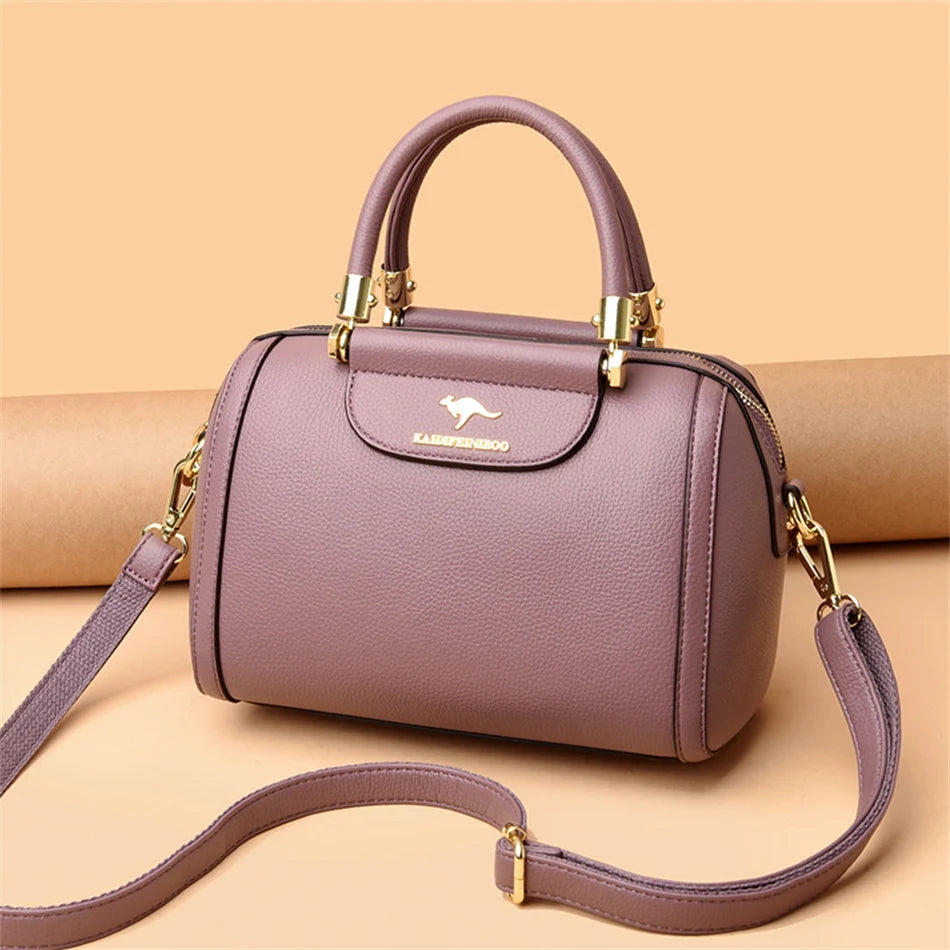 Granded marque en cuir de vachette Sac à main sac à main femmes décontracté bandoulière sacs à bandoulière de luxe dames fourre-tout Boston Sac 2024