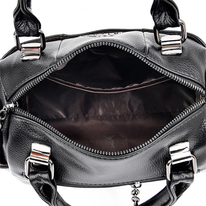 Sacs à main de styliste en cuir souple pour femmes, sac à bandoulière de luxe à épaule de marque, fourre-tout décontracté pour dames, sacoche Boston