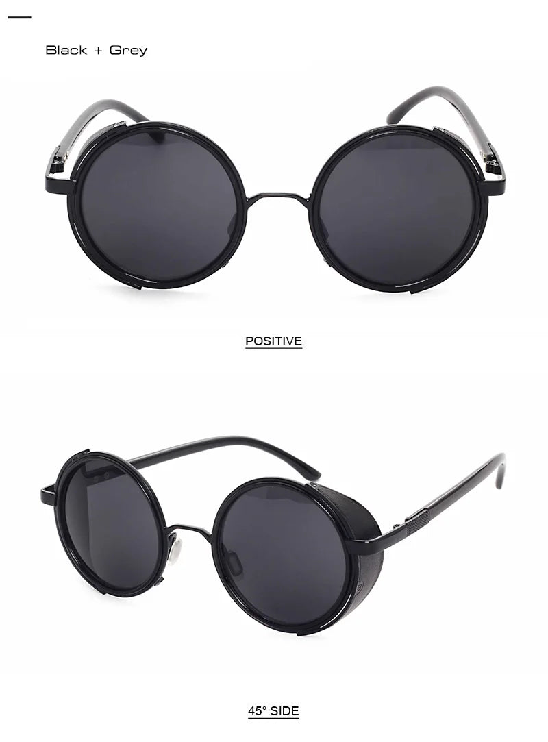 SHAUNA Vintage femmes Steampunk rétro revêtement hommes lunettes de soleil rondes marque concepteur Punk lunettes de soleil UV400