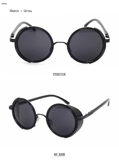SHAUNA Vintage femmes Steampunk rétro revêtement hommes lunettes de soleil rondes marque concepteur Punk lunettes de soleil UV400