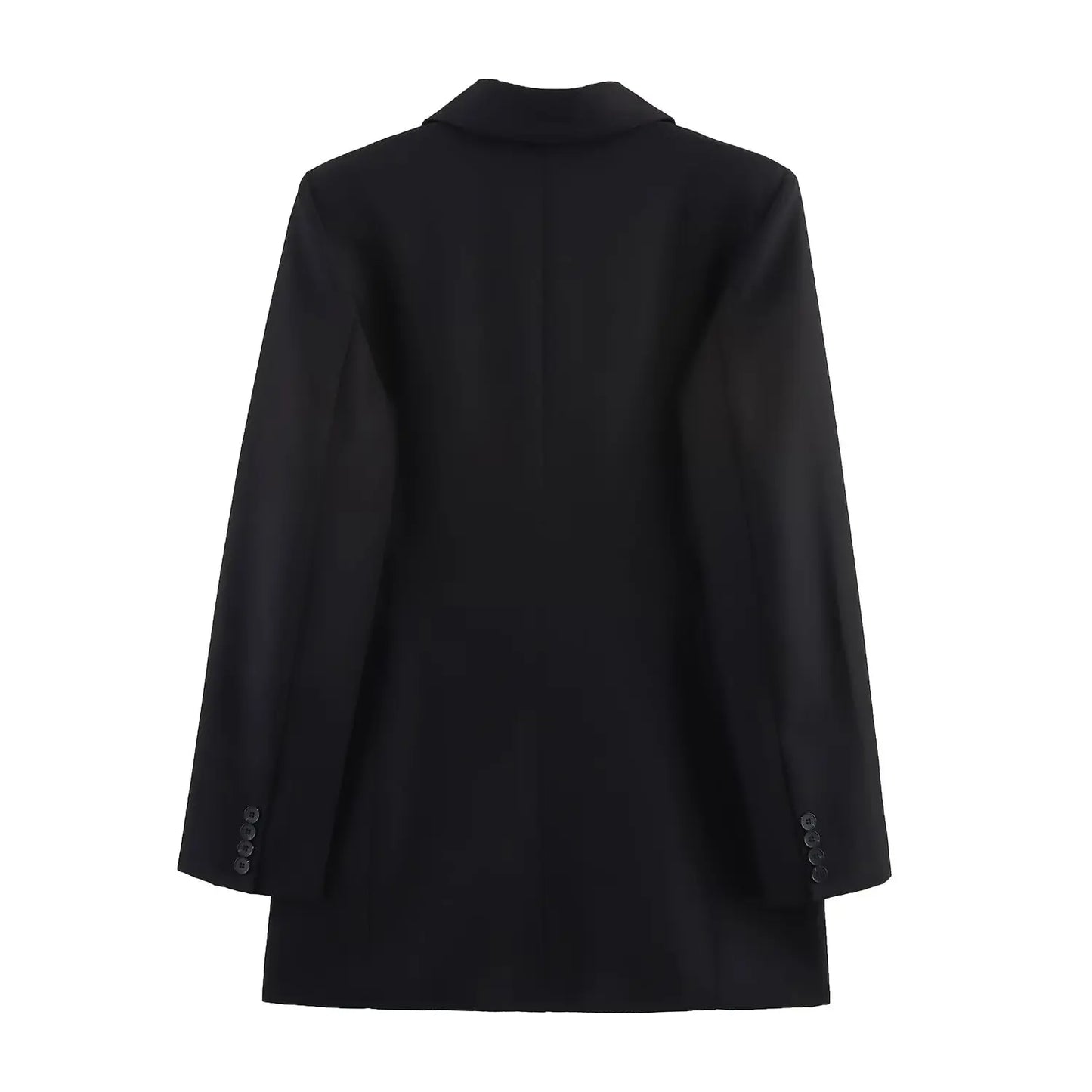 ZADE 2025 Summer New Arrivals Women's ZW Series Double-Breasted Blazer with Padded Shoulders Woven Weaving Method Closure Type