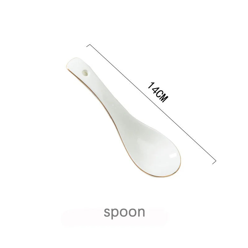 Phnom Penh-Assiettes et bols en porcelaine blanche, ensemble de nourriture, vaisselle, bol à soupe à salade, service britannique