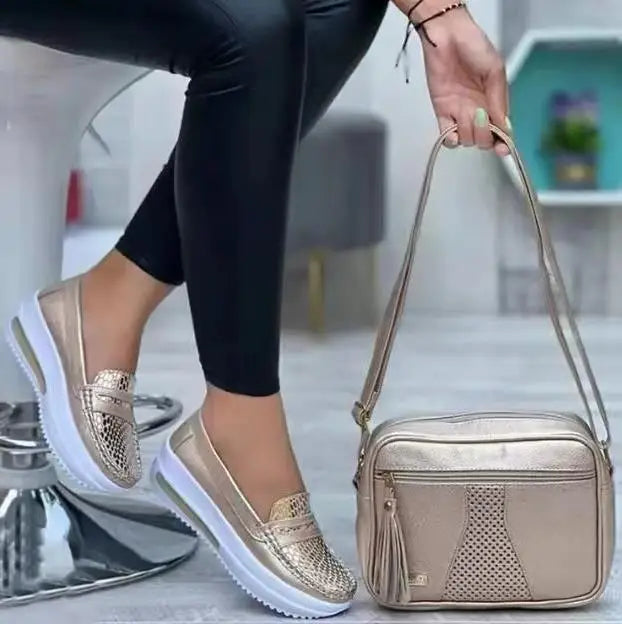 Wholesale Girls' Summer Casual Sports Sneakers Soft Vulcanized Slip-On Platform Shoes With PU Insole Loafers Running Shoes Style