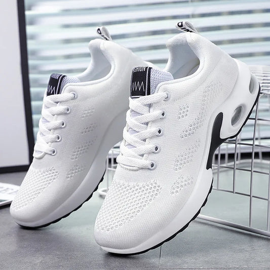 2025 New Women's Shoes Casual Solid Color Running Shoes Breathable Soft-soled Women's Sneakers