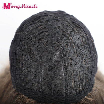 Perruques synthétiques lisses et crépues pour femmes noires, mélange de mèches noires, brunes, blondes, gingembre, rouges et blanches