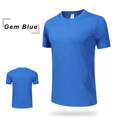 Wholesale Men's Summer Sports Casual T-Shirt 100% Training Clothing with Quick-Drying Round Neck Breathable Loose Top Plus Size