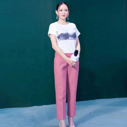 Hole Decoration and Adults Age Group Pant Suit for Women