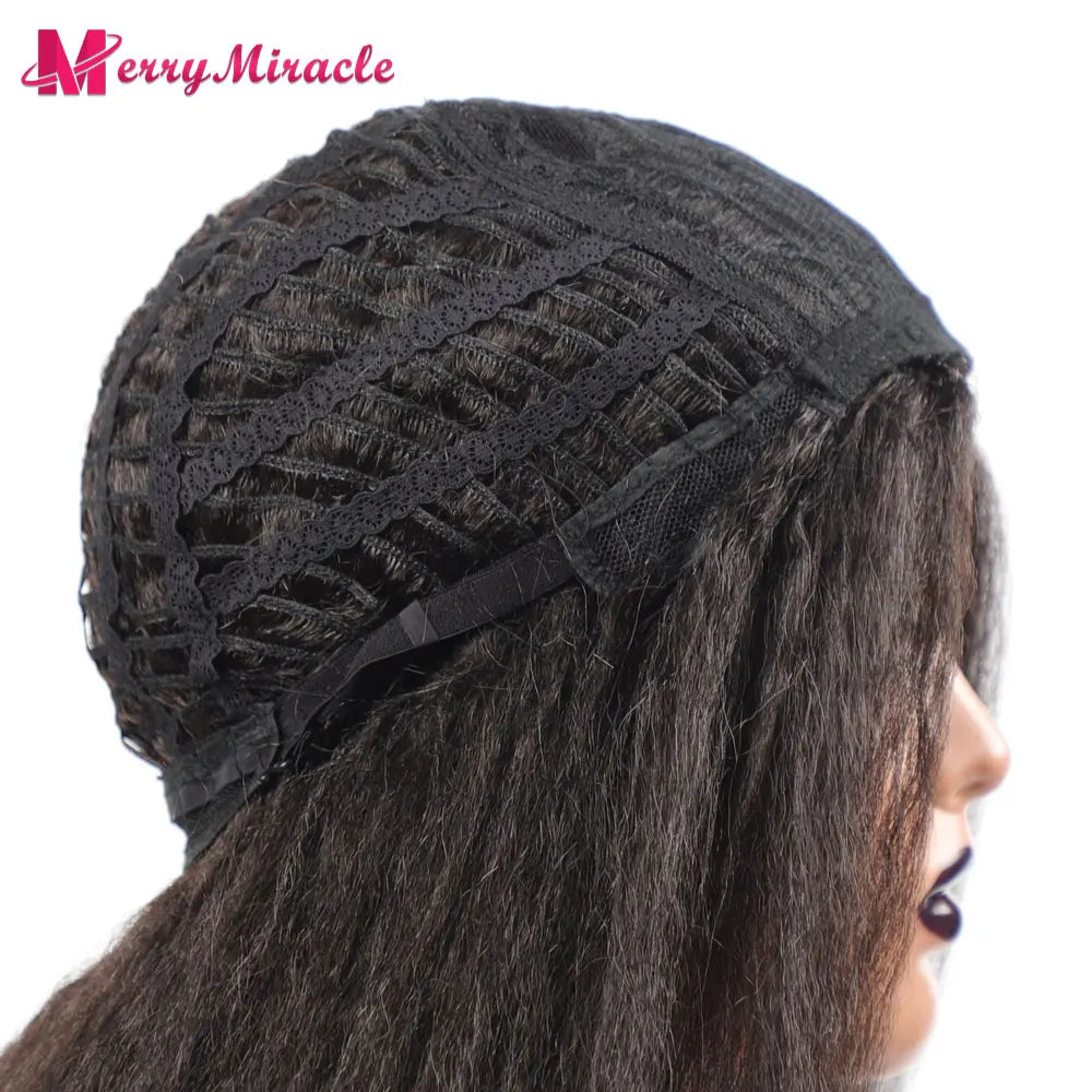 Perruques synthétiques lisses et crépues pour femmes noires, mélange de mèches noires, brunes, blondes, gingembre, rouges et blanches