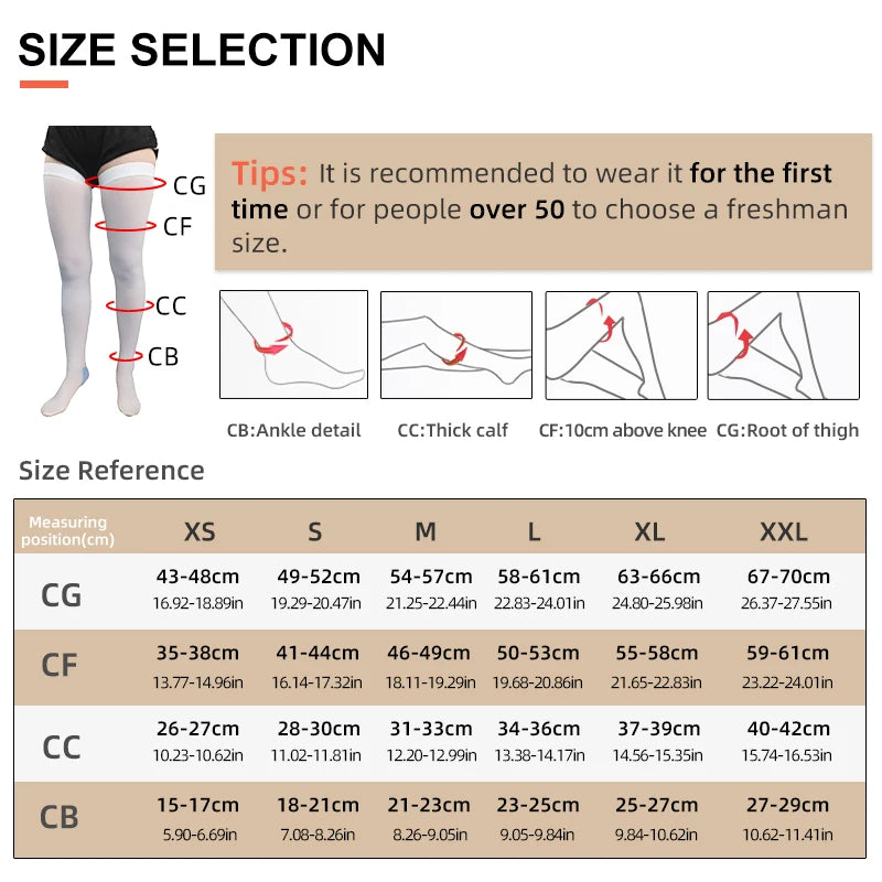 High Quality Anti-embolism Compression Stockings 13-18mmHg for Hospital Clinical  Use