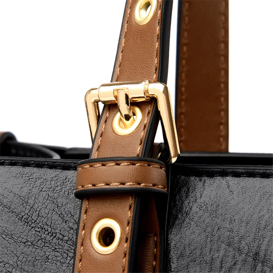 3 couches fourre-tout décontracté Vintage dames fourre-tout Sac à Main en cuir sacs à Main de luxe femmes sacs de créateurs pour femmes 2024 Sac A Main Femme