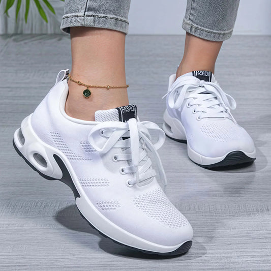 2025 New Double Air Cushion Running Shoes Lace-Up Lightweight Breathable Non-Slip Women's Shoes Casual Shoes