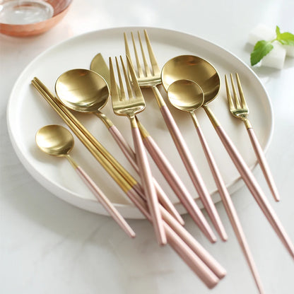 Stainless Steel Cutlery Set Dinner Fork Knife Dessert Spoons Coffee Stirring Spoon Fruit Fork Tableware Home Restaurant Supplier