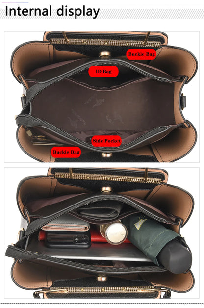 Sacs à Main de Luxe en Cuir Souple à 3 Couches pour Femme, Sacoche de Styliste à Bandoulière de Grande Capacité, Fourre-Tout de Shopping