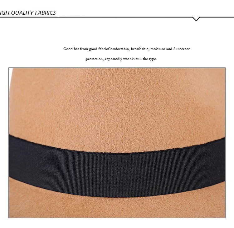 Hommes hiver épais chaud feutre Fedora chapeaux laine Gentleman Jazz casquette homburg mâle classique à bord étroit chapeau haut-de-forme