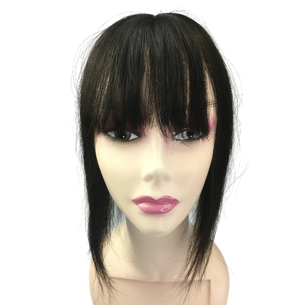 Cheveux humains Toppers pour femmes 10x11 cm dentelle PU Base toupet Topper vrais cheveux humains Clips dans les postiches couverture blanc chauve cheveux