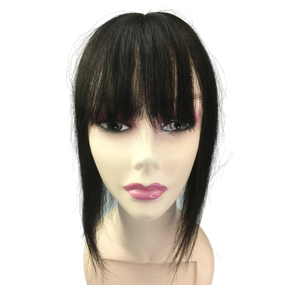 Cheveux humains Toppers pour femmes 10x11 cm dentelle PU Base toupet Topper vrais cheveux humains Clips dans les postiches couverture blanc chauve cheveux