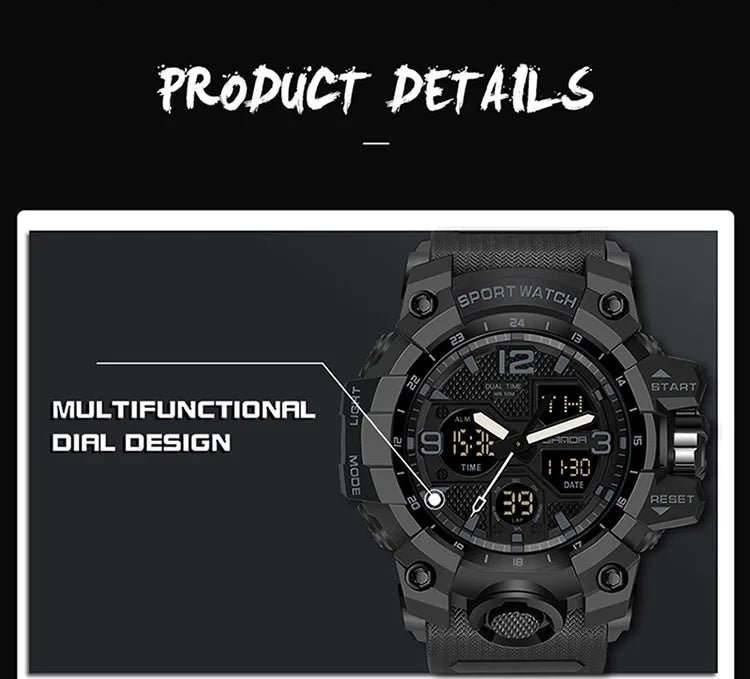 SANDA nouvelle mode Sport militaire montre-bracelet pour hommes numérique Quartz double affichage montres étanche montre décontractée pour hommes