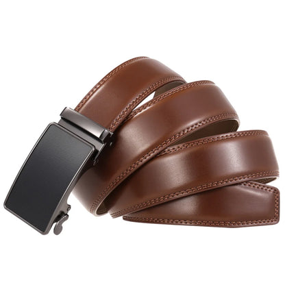 Ceintures en cuir véritable pour hommes, de luxe, de styliste, marron, boucle en alliage automatique, haute qualité, sangle en peau de vache, B448