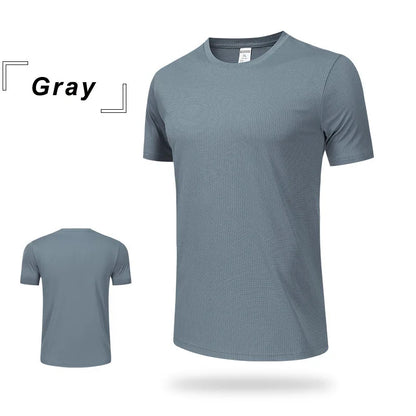 Wholesale Men's Summer Sports Casual T-Shirt 100% Training Clothing with Quick-Drying Round Neck Breathable Loose Top Plus Size