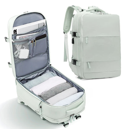 Hot Selling Women's  Casual Travel Backpack  USB Charge Port Laptop Bag Large Capacity Nylon Waterproof Backpack