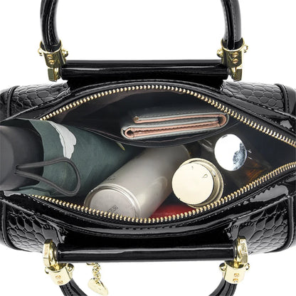 Sacs à main de luxe en cuir verni pour femmes, sac à bandoulière motif Crocodile de styliste, nouveaux sacs à main messager pour dames