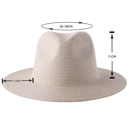 56-58-59-60CM nouveau chapeau de paille de forme souple Panama naturel été femmes/hommes casquette de soleil de plage à large bord Protection UV chapeau Fedora