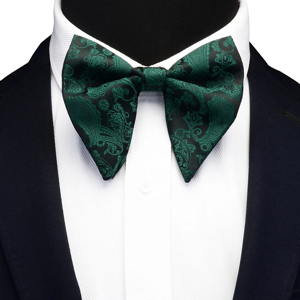 Ricnais mode soie Pasley Floral grand noeud papillon jaune rouge Jacquard noeud papillon pour hommes d'affaires fête de mariage cravates Gigt accessoires