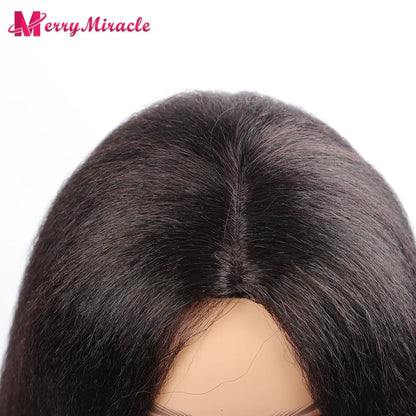 Perruques synthétiques lisses et crépues pour femmes noires, mélange de mèches noires, brunes, blondes, gingembre, rouges et blanches