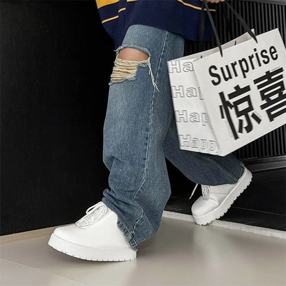 Designer Niche Men's Casual Platform Sneakers Original Fashionable Streetwear with Thick Sole Thick Sole Chunky Skateboard Shoes