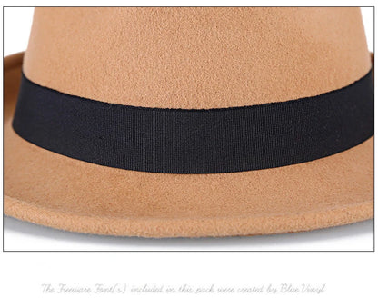 Hommes hiver épais chaud feutre Fedora chapeaux laine Gentleman Jazz casquette homburg mâle classique à bord étroit chapeau haut-de-forme