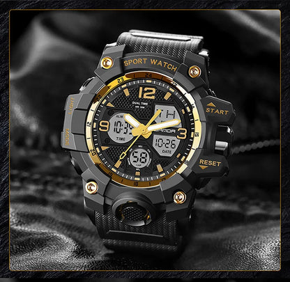 SANDA nouvelle mode Sport militaire montre-bracelet pour hommes numérique Quartz double affichage montres étanche montre décontractée pour hommes