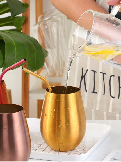 Tasse à bière et vin en acier inoxydable de 500ml, gobelet à bière en or Rose, tasse à Cocktail, jus de lait, tasse à boire en métal pour Bar, verres d'extérieur
