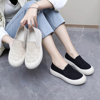 Spring and Autumn New Korean Fashion Shoes Thick Sole Versatile Canvas Shoes