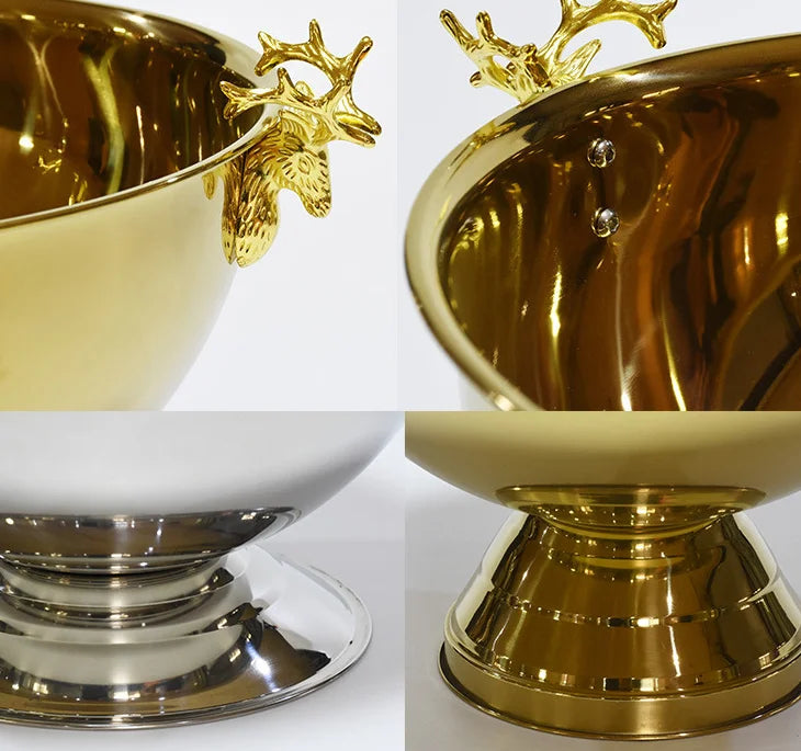 304 acier inoxydable tête de cerf oreille bol à Champagne seau à bière fût Double paroi de qualité alimentaire vin rouge bière refroidisseur seau à glace Bar