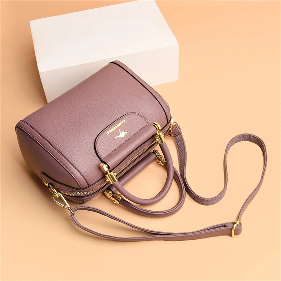 Granded marque en cuir de vachette Sac à main sac à main femmes décontracté bandoulière sacs à bandoulière de luxe dames fourre-tout Boston Sac 2024