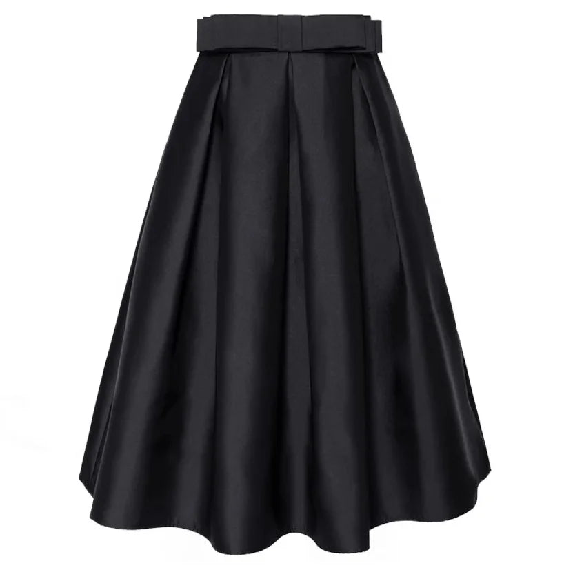 Summer Elegant High Waist Solid A-line Maxi Skirt Fashion Women Party Long Skirts Casual Jupe OL Work Satin Faldas Saia