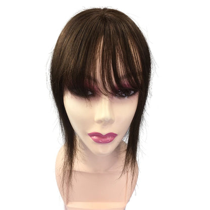 Cheveux humains Toppers pour femmes 10x11 cm dentelle PU Base toupet Topper vrais cheveux humains Clips dans les postiches couverture blanc chauve cheveux